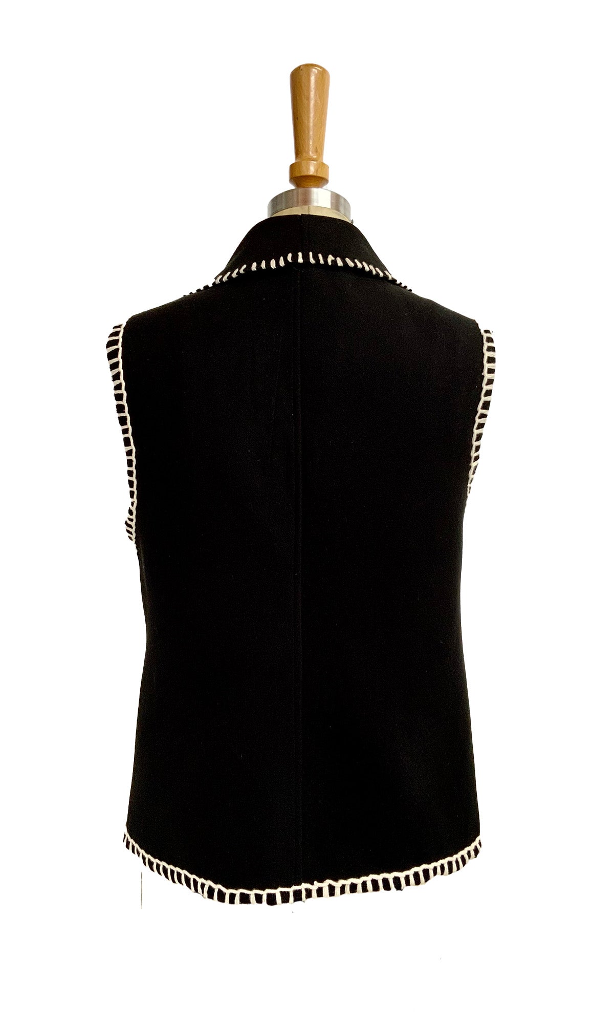 Wool Melton waistcoat with Appliqué