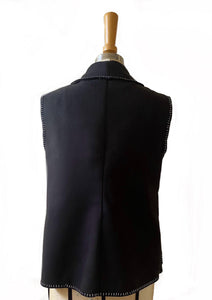 Embroidered Wool Melton waistcoat