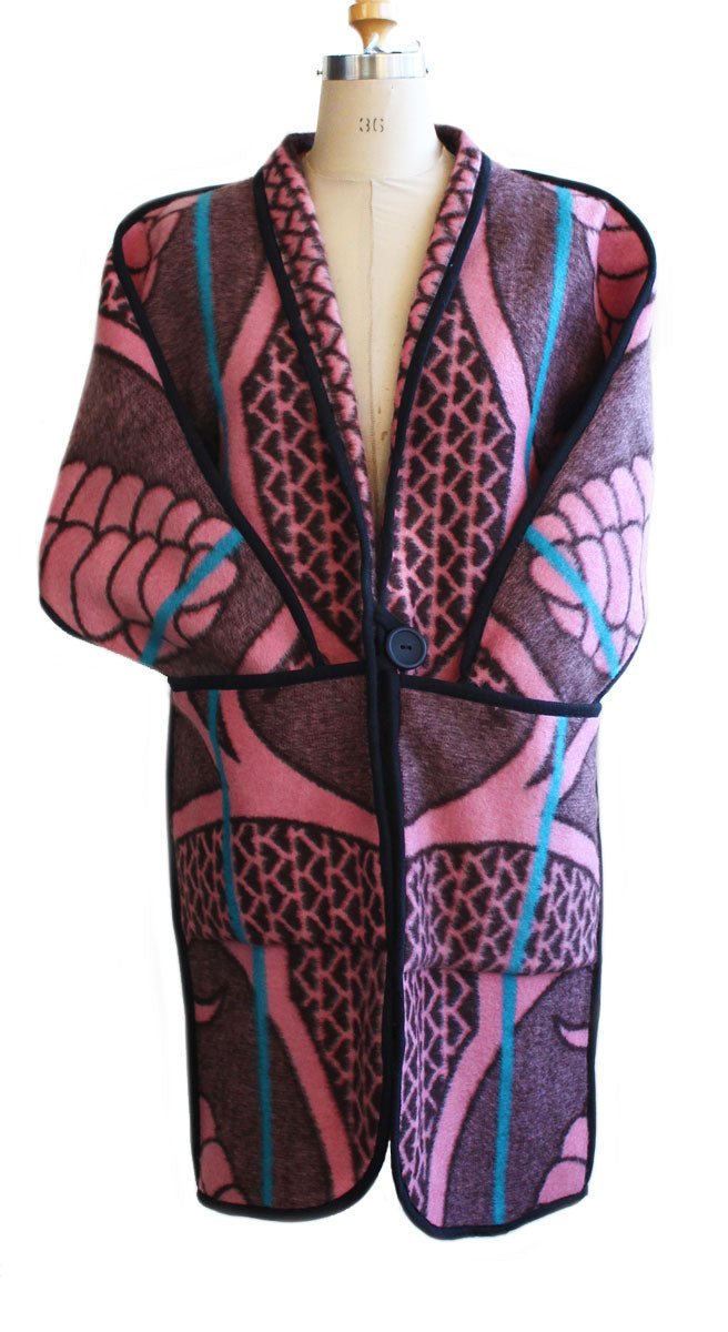 Basotho Blanket Coat - Long Pink